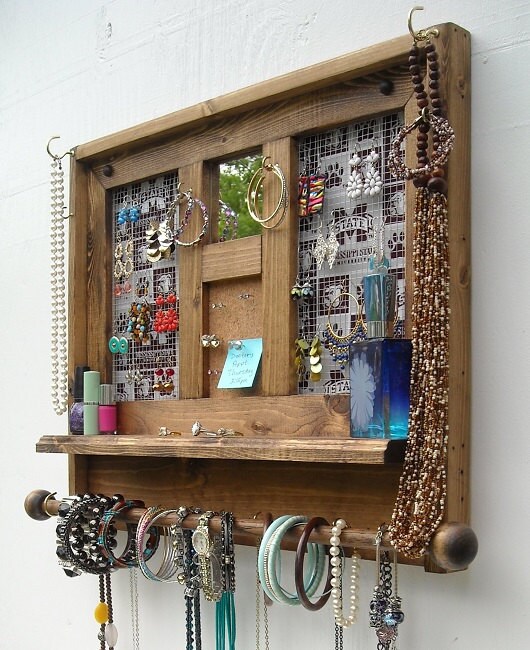 Collegiate Jewelry Organizer with Mirror Jewelry Organizer