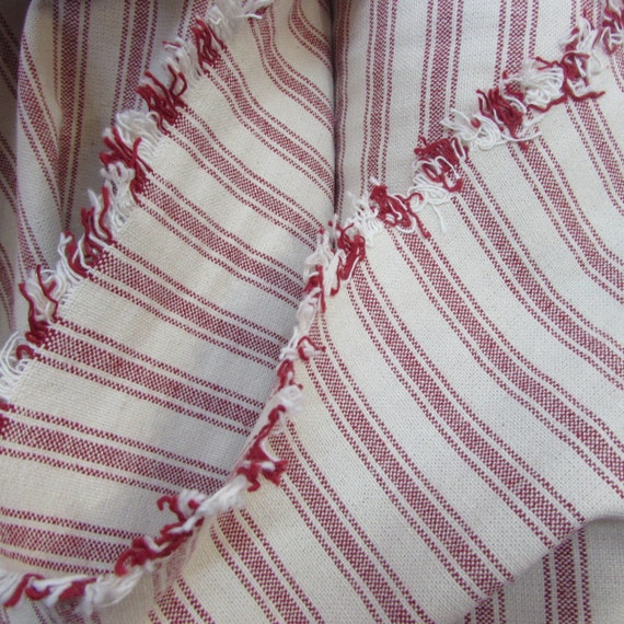 VERY FRENCH Rairoaded Woven color RED Stripe Cotton fabric