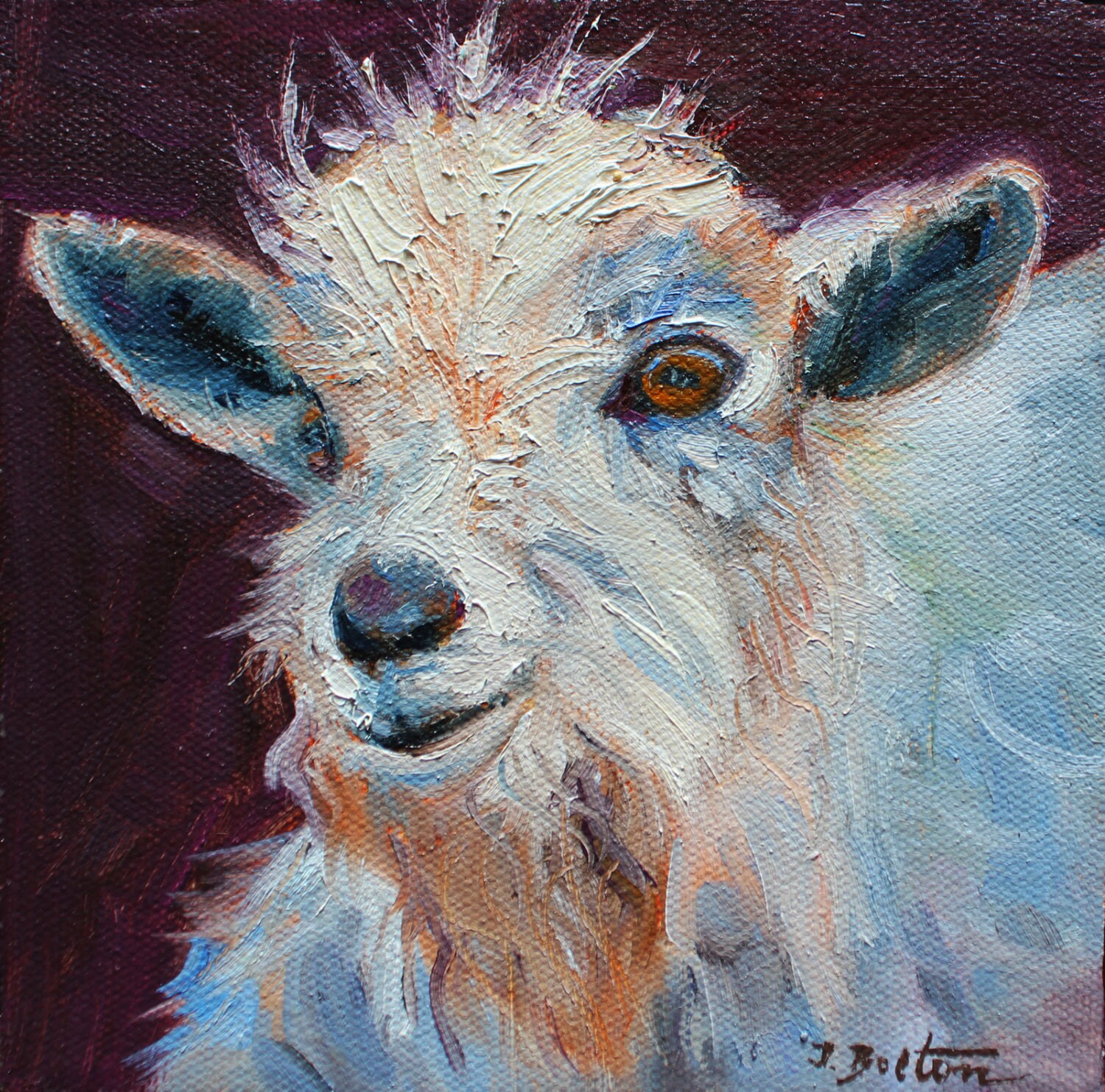 Art & Collectables Painting Original Oil Painting Goat
