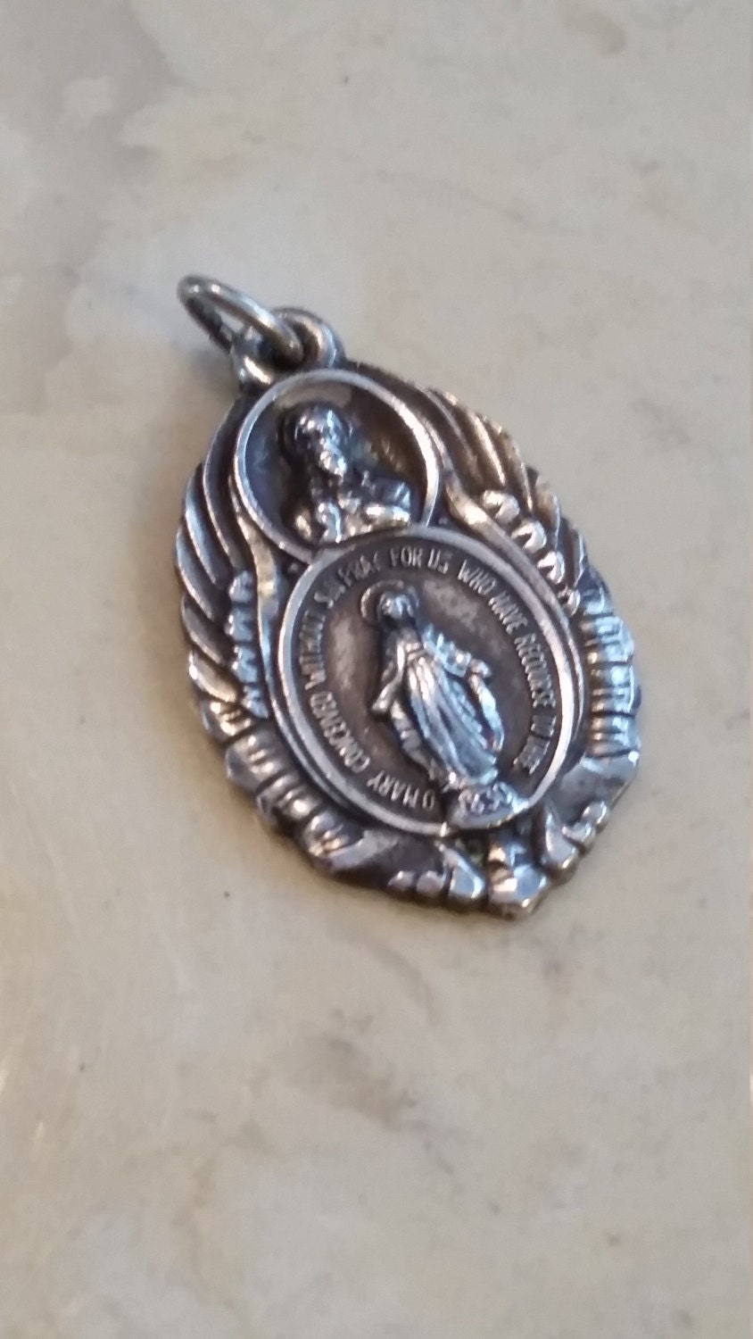Sterling Silver Blessed Mother Virgin Mary Pendant - 925 Silver Faith Jewelry