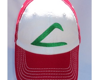 Pokemon Hat Ash Ketchum Original Trainer Halloween costume Cap Embroidered FABRIC