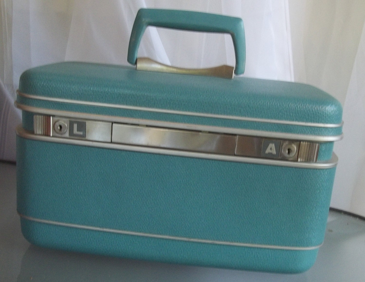 Samsonite Train Case Vintage Luggage Hard Shell Key