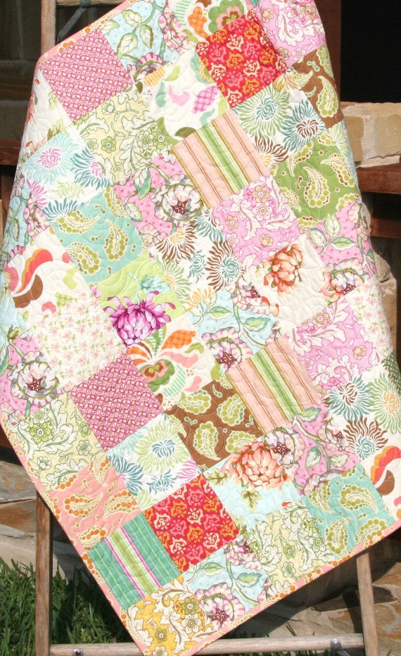 Shabby Chic Baby Quilt Fresh Cut Flowers Heather Bailey