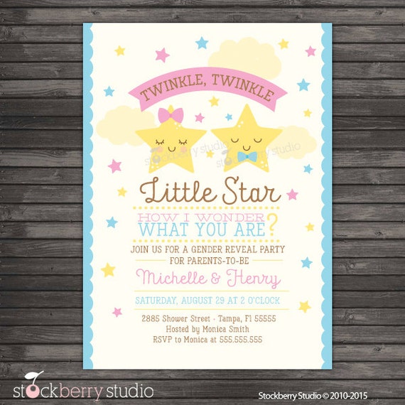 Twinkle Twinkle Little Star Gender Reveal by stockberrystudio