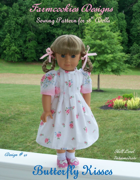 PDF Sewing PATTERN / Butterfly Kisses / Vintage Style Pattern for American Girl Maryellen, Kit, Molly