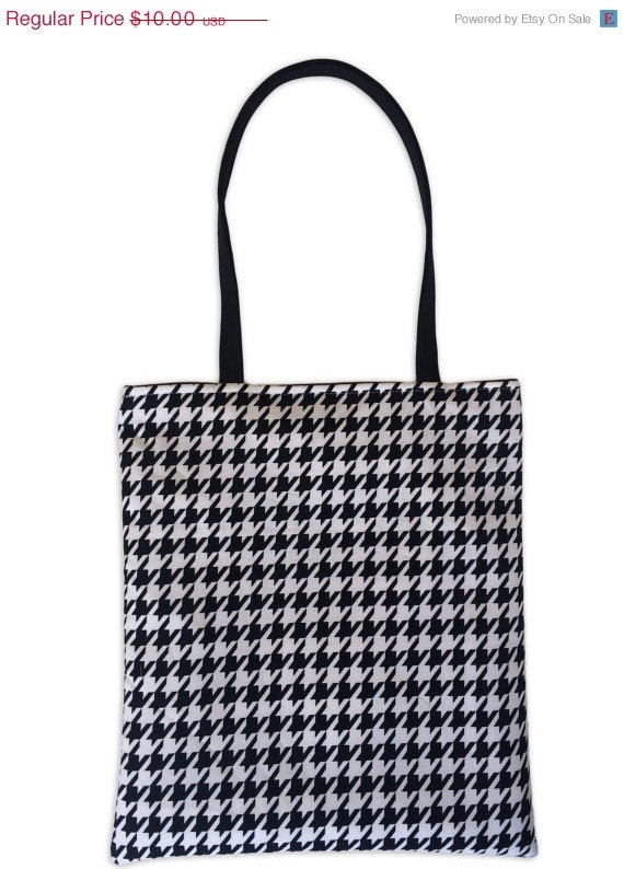 15% Off Sale Houndstooth Reversible Tote Bag // by sewtrendyrose