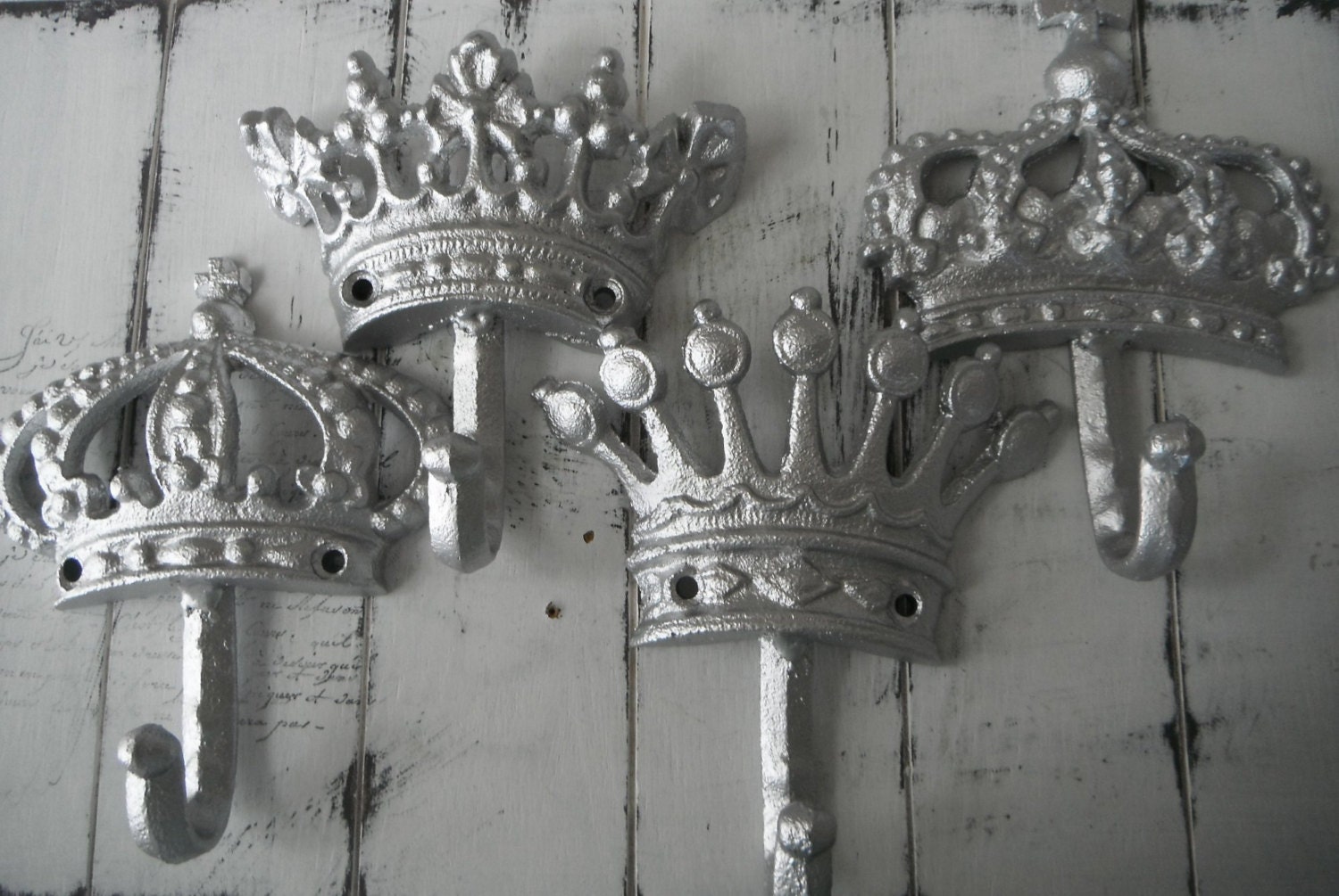 french country wall hooks set crown hooks silver hook coat