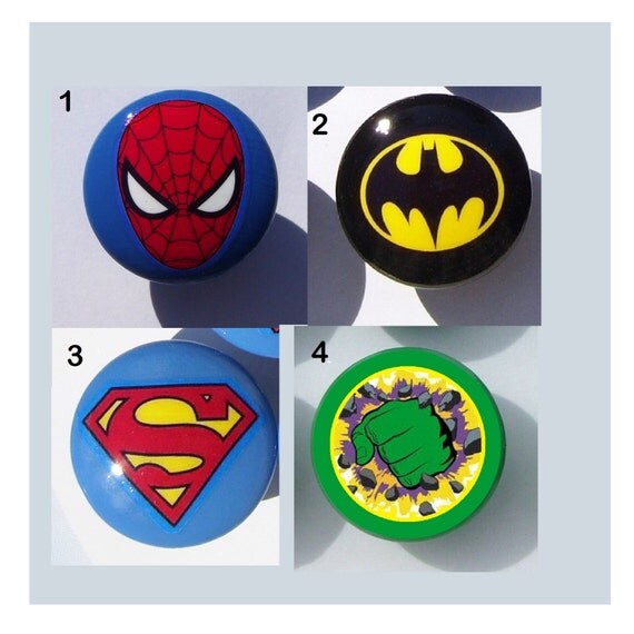 1 Boys HERO Color knob boys kids dresser drawer by PATRINASPLACE