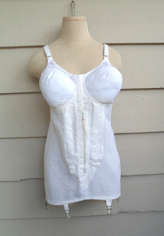 Vintage 1960s Longline Bustier 36D Young Smoothie Offwhite