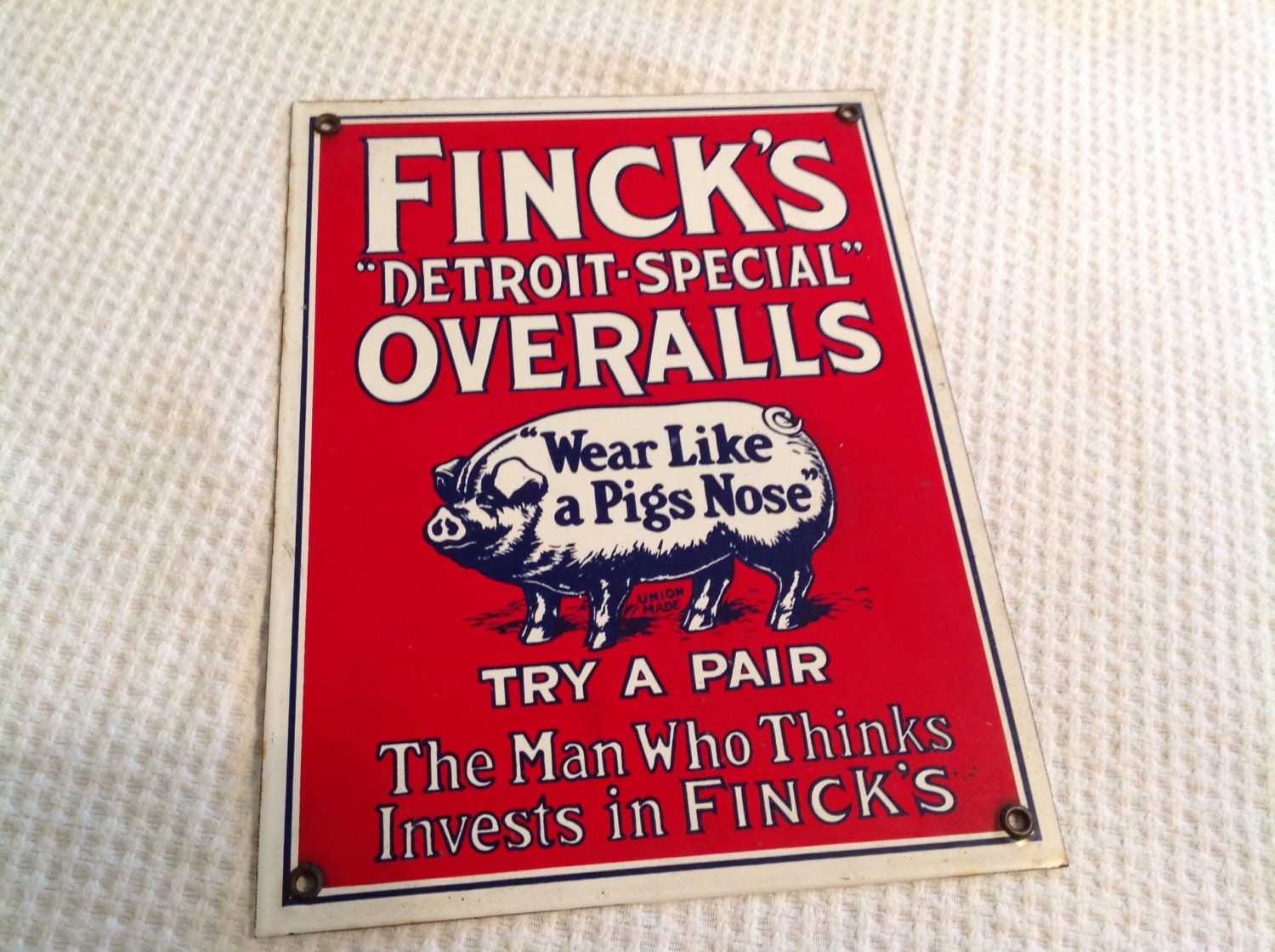 Vintage Reproduction Advertising Sign Finck's by FromLindasHouse
