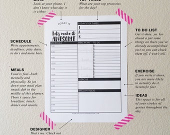 Printable Planner, Desk Planner, Daily Planner, Get Sht Done, Digital Download, Make Today Awesome, Daily Planning Worksheet