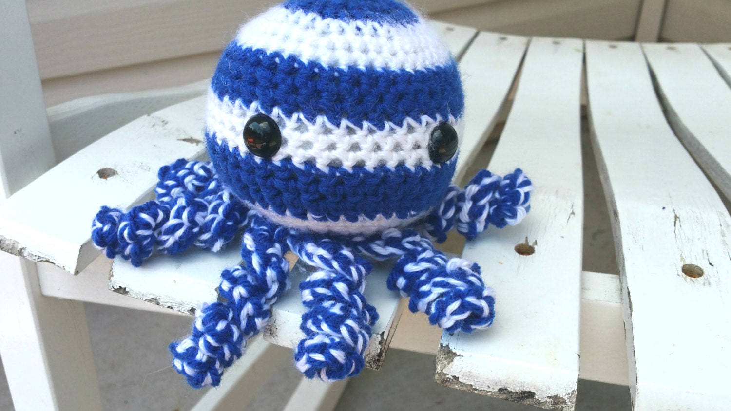 Blue and White Striped Octopus