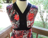 Vintage Maxi Dress / Summer Dress / Floral Dress / Lightweight Dress / Mod Maxi Dress / 70s Long Dress / Mod Sleeveless Dress / Maxi Dress