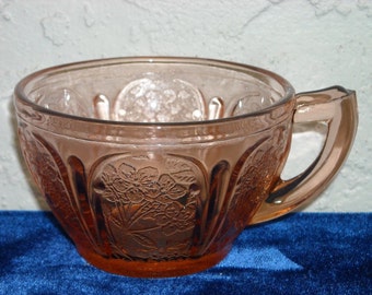 Vintage Pink Depression Glass Cherry Blossom By Jeanette Glass Co. Set of 3