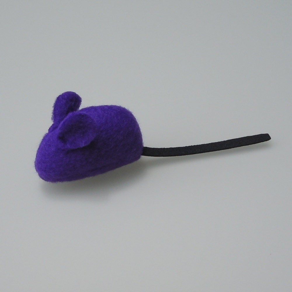 purple mouse cat toy