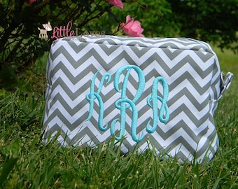 Monogrammed Toiletry Bag- Monogrammed Makeup Bag- Monogrammed Costmetic Bag- Bridesmaid Gift- Wedding Party Gift- Personalized Cosmetic Bags
