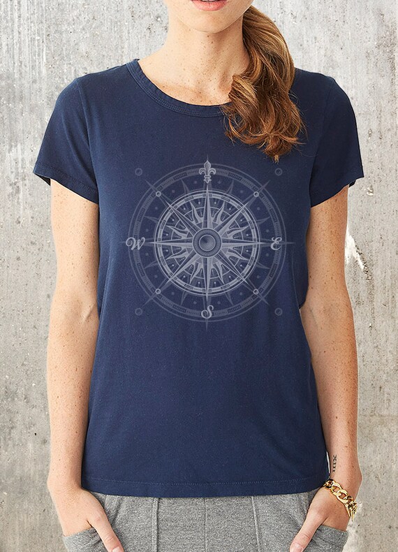 Nautical Compass Women's Vintage Crew Neck by CrawlspaceStudios
