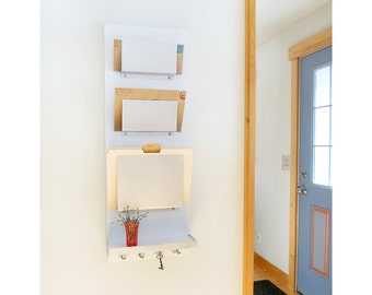 Decorative Wall File Organizer file organizer: wall mount with key hooks modern metal slots Decorative Wall File Organizer file organizer: wall mount with key hooks modern metal slots