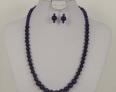 Necklace & Earring Set, 20" long, Russian Amethyst Gemstone Beads