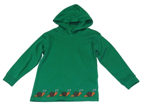 boys cotton hoodie snails design by ToddlingTogs on Etsy