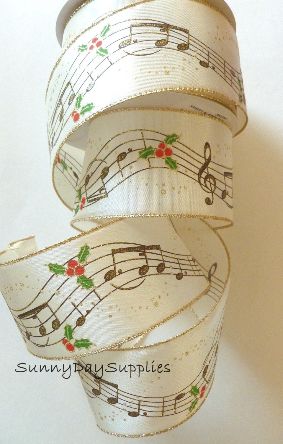 Christmas Music Ribbon Musical Notes Music by SunnyDaySupplies