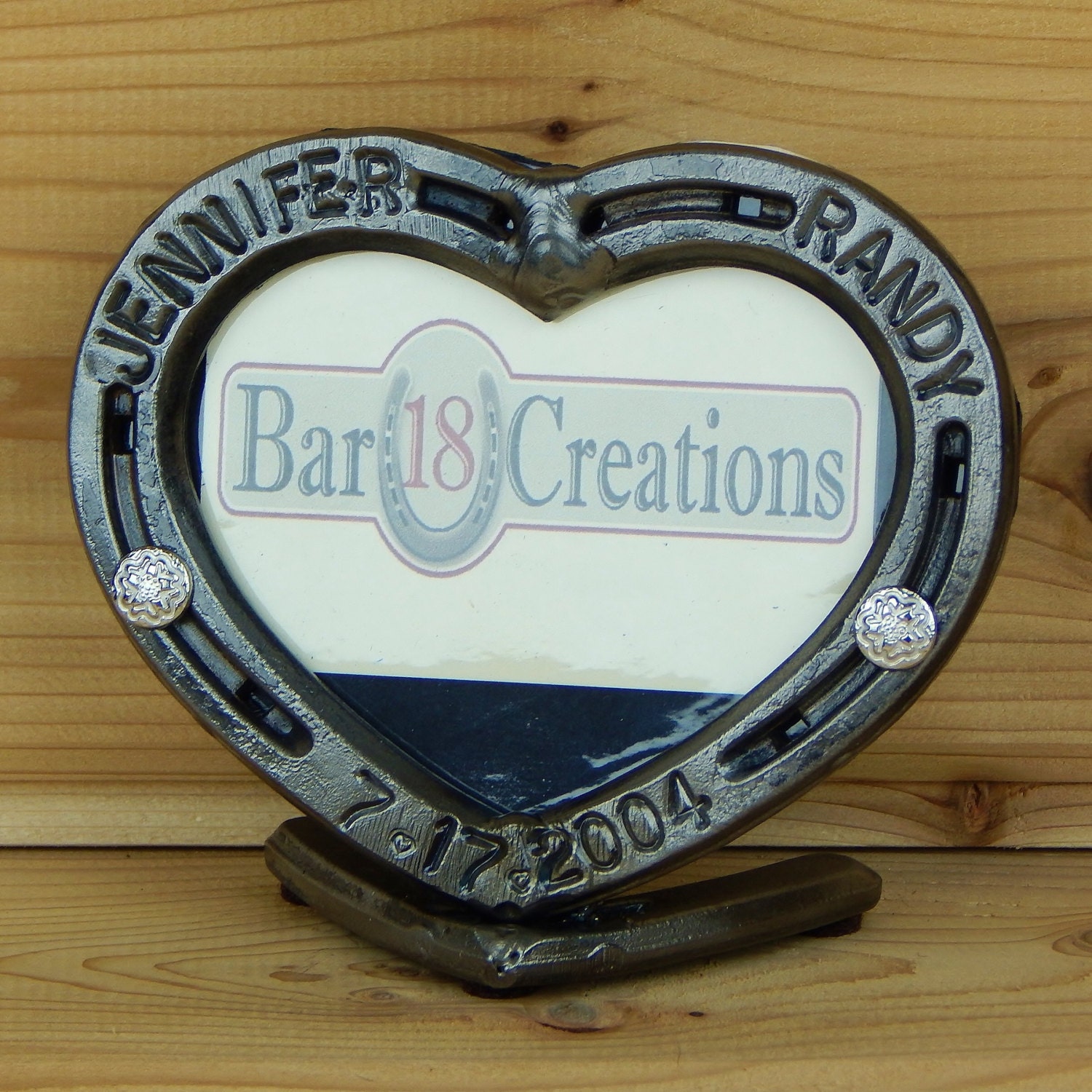 Personalized Horseshoe Heart Picture Frame by LizzyandMe on Etsy