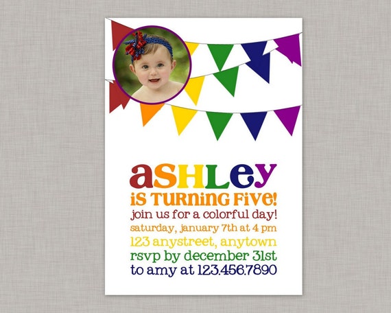 Rainbow Invitation, Rainbow Birthday Invitation, Rainbow Party Il_570xn