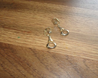 vintage clip on earrings goldtone dangles