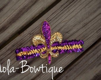 mardi gras sequin headband