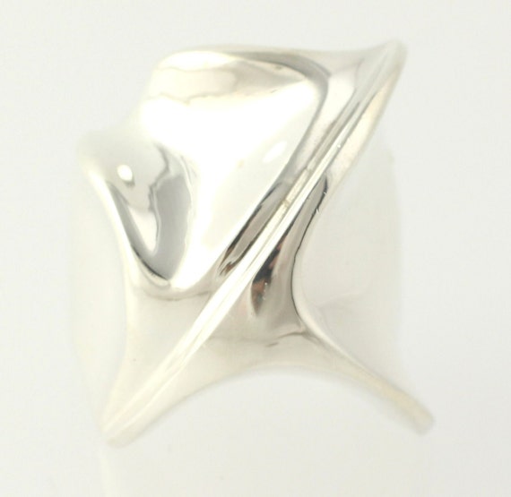 Chunky Silver Ring - Sterling Silver Size 6.75 Women's Unique ...