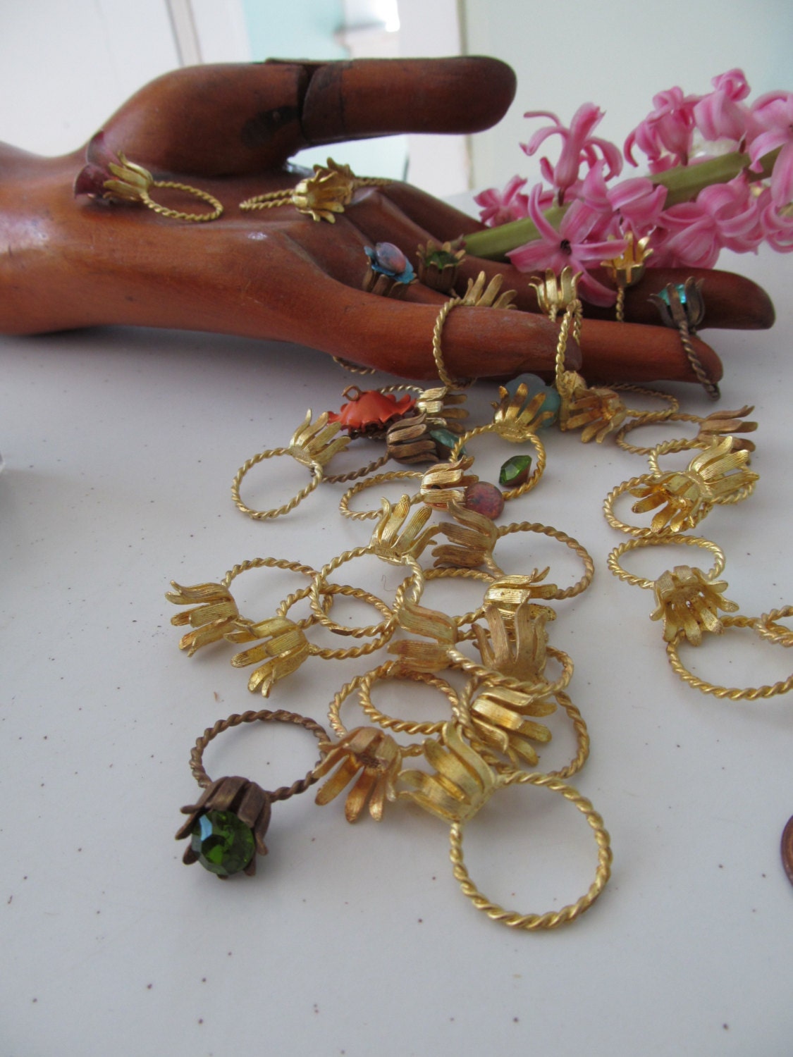 Five Vintage Tulip Shaped Ring