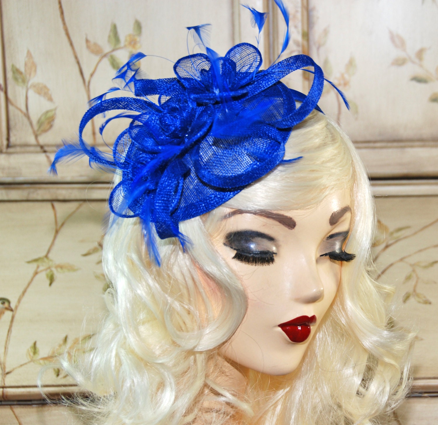 Royal Blue Fascinator Royal Blue Kentucky Derby Hat Tea