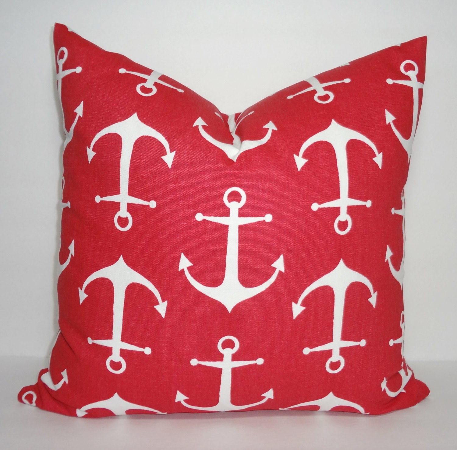 New Red & White Anchor Pillow Cover Red Anchor Nautical Pillow