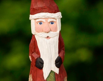 Hand Carved Rustic Santa -Robin Arnold, wood carving,Wooden Christmas Art, Rustic, Folk Art, Handmade in Ohio - il_340x270.785322986_fkvi