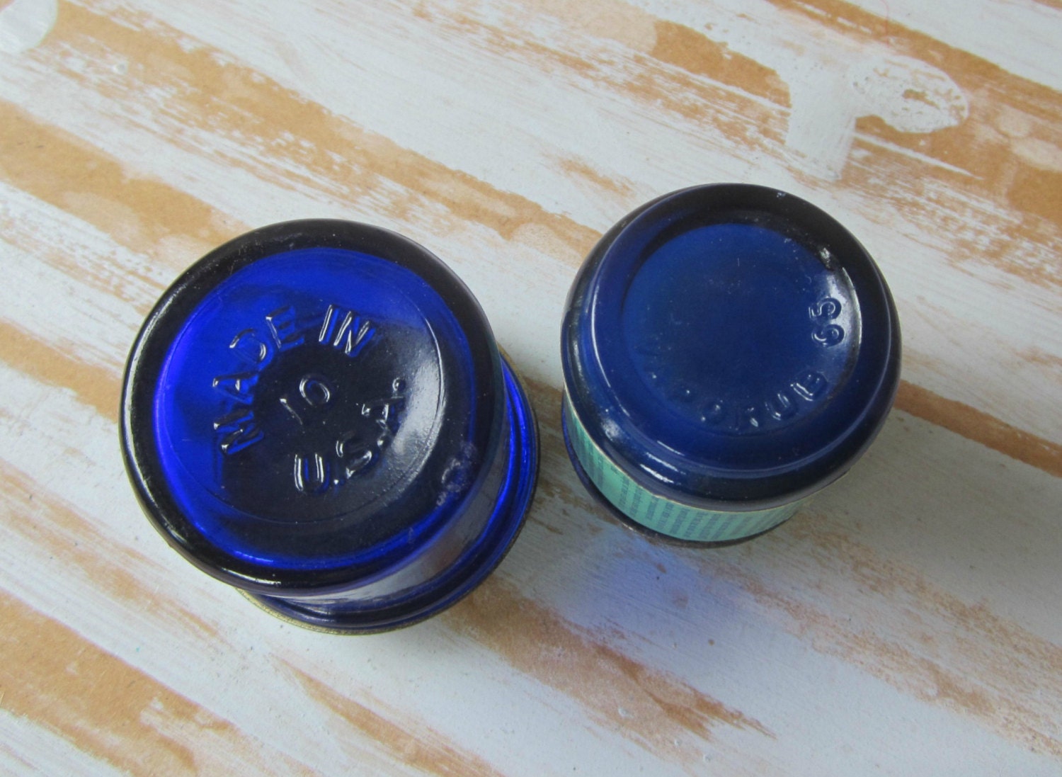 Vintage Vicks Bottles Glass Vicks Bottles Cobalt Blue