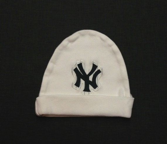 Yankees Baby Hat Made from New York Yankees by PeaceLoveandPaisley