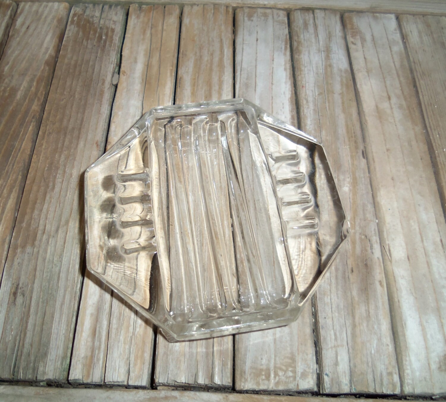 Vintage SAFEX Art Deco Glass Ashtray by NostalgicNuance on Etsy