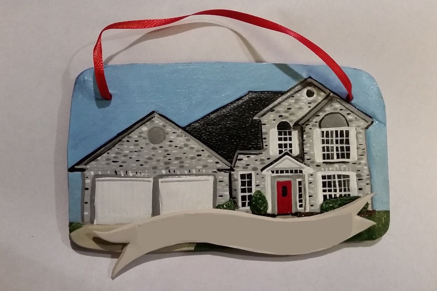 Custom house ornament handmade clay ornament perfect