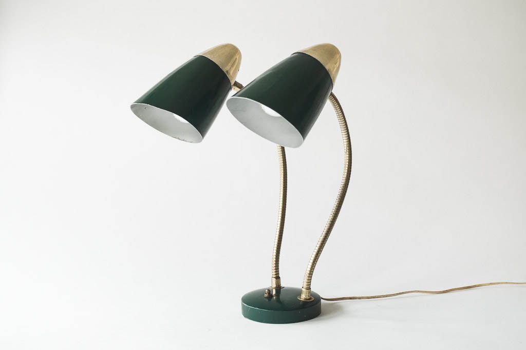 Mid Century Double Gooseneck Desk Lamp