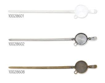 10PCS Hair Pin Hair Sticks with 20mm Round Bezel, Hair Pin 100286