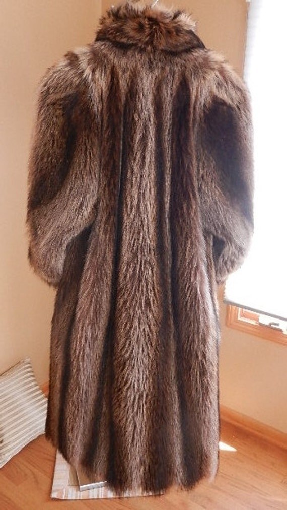 Raccoon Fur Coat Full Length Vintage by JEWELSFUNWEAR on Etsy