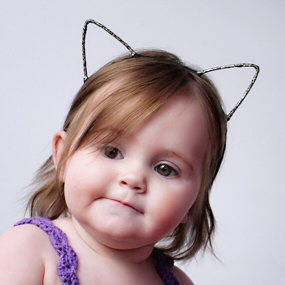 Items similar to Girls Cat Ears Headband Black K1020 on Etsy