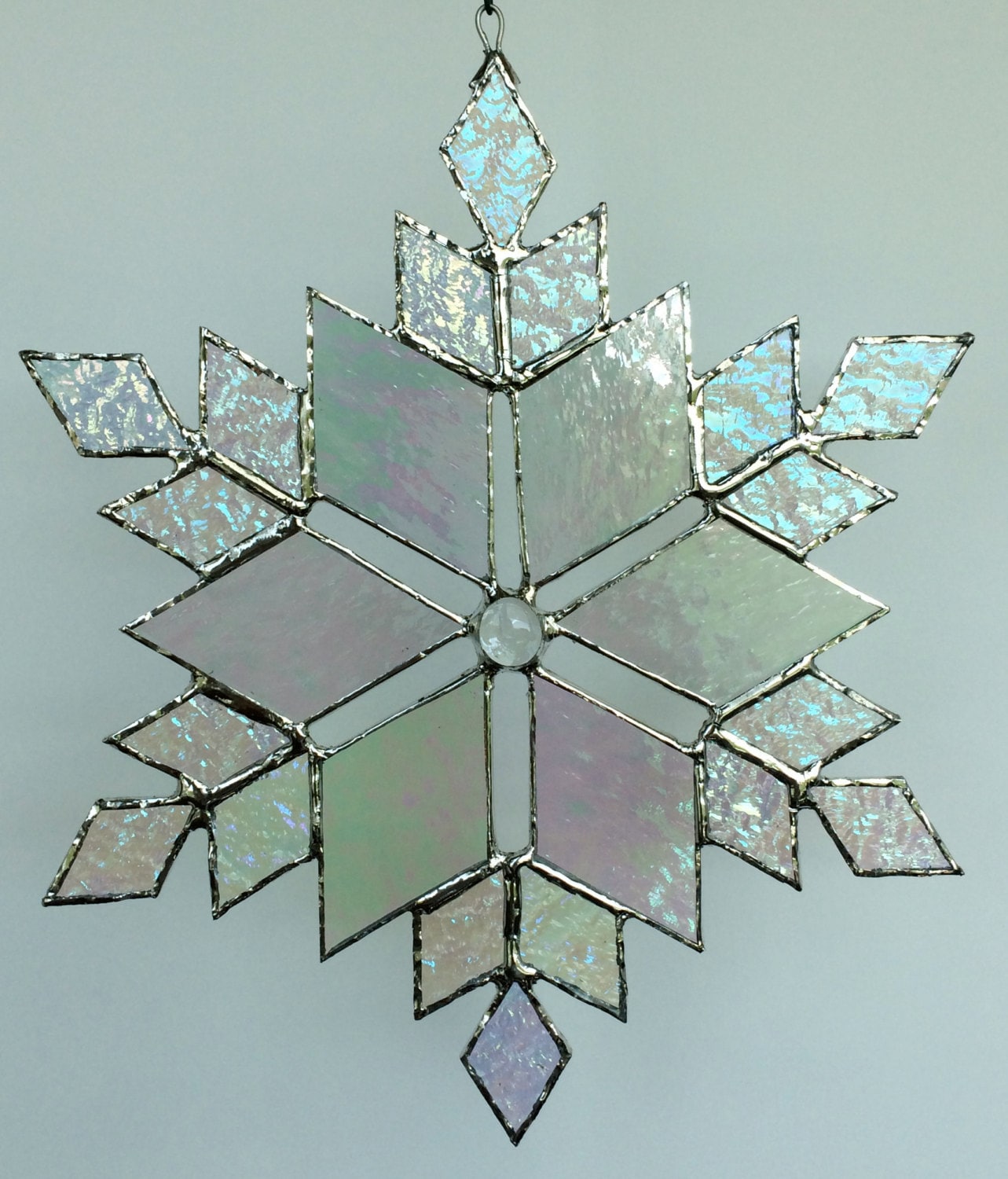 Stained Glass Snowflake Suncatcher Design 13 6952