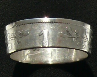 Silver Coin Ring 1904 Belgium 1 Frank, Ring Size 7 and Double Sided