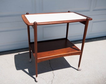Mid Century Arthur Umanoff Walnut Bar Cart