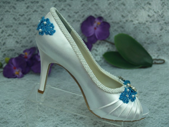 Wedding Shoes Turquoise Blue high heels Brides Something