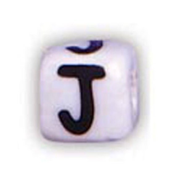 3 Large Ceramic Alphabet Beads Letter J