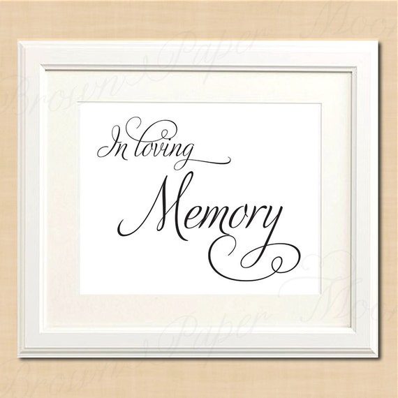 In Loving Memory Printable Simply Elegant Loved Ones Memorial