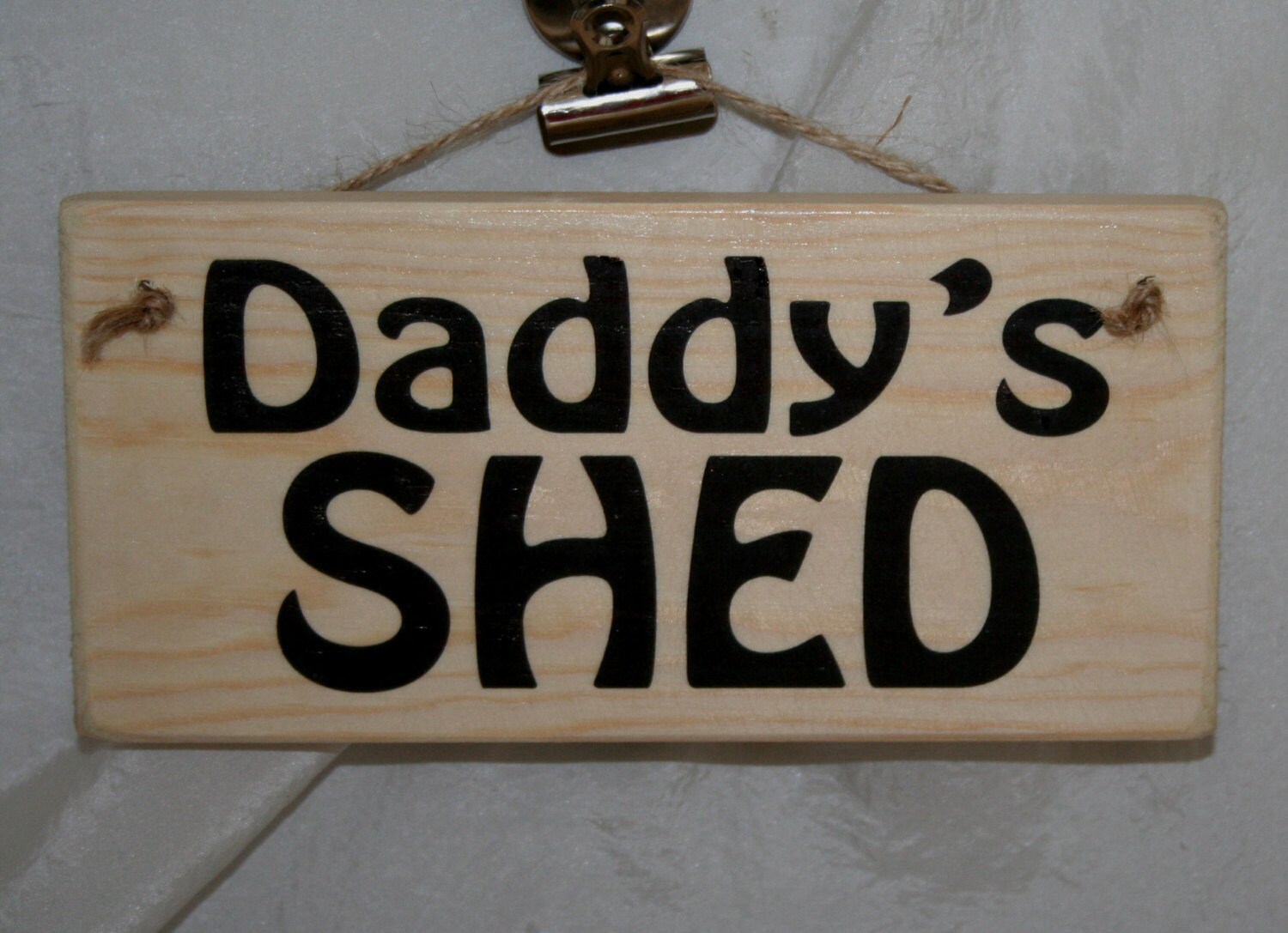 DADDY'S SHED Dad Father Wood Sign Indoor Wall Shelf Door