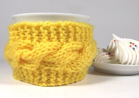 KNITTING PATTERN Cozy Coffee Lazy Morning Cup Knit Mug Cozy